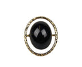Saint Laurent Women's Black Center Brass Metal Rope Oval Ring 440489 8260