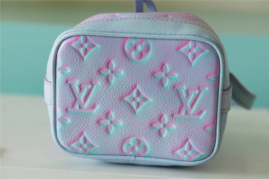 Louis Vuitton Nano Noe Monogram Empreinte Light Blue For Women,  Shoulder And Crossbody Bags 6.3in/16cm Louis Vuitton M81463