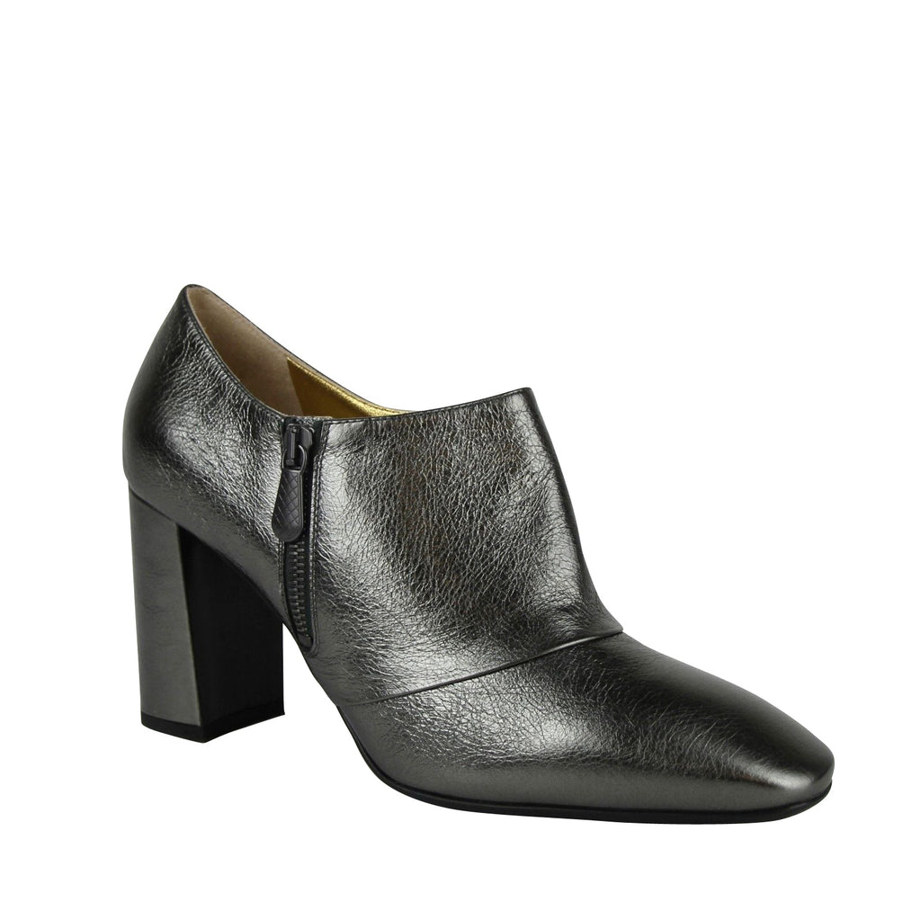 Bottega Veneta Women's Ankle Grey Metallic Leather Booties (40.5 G / 10.5 US)