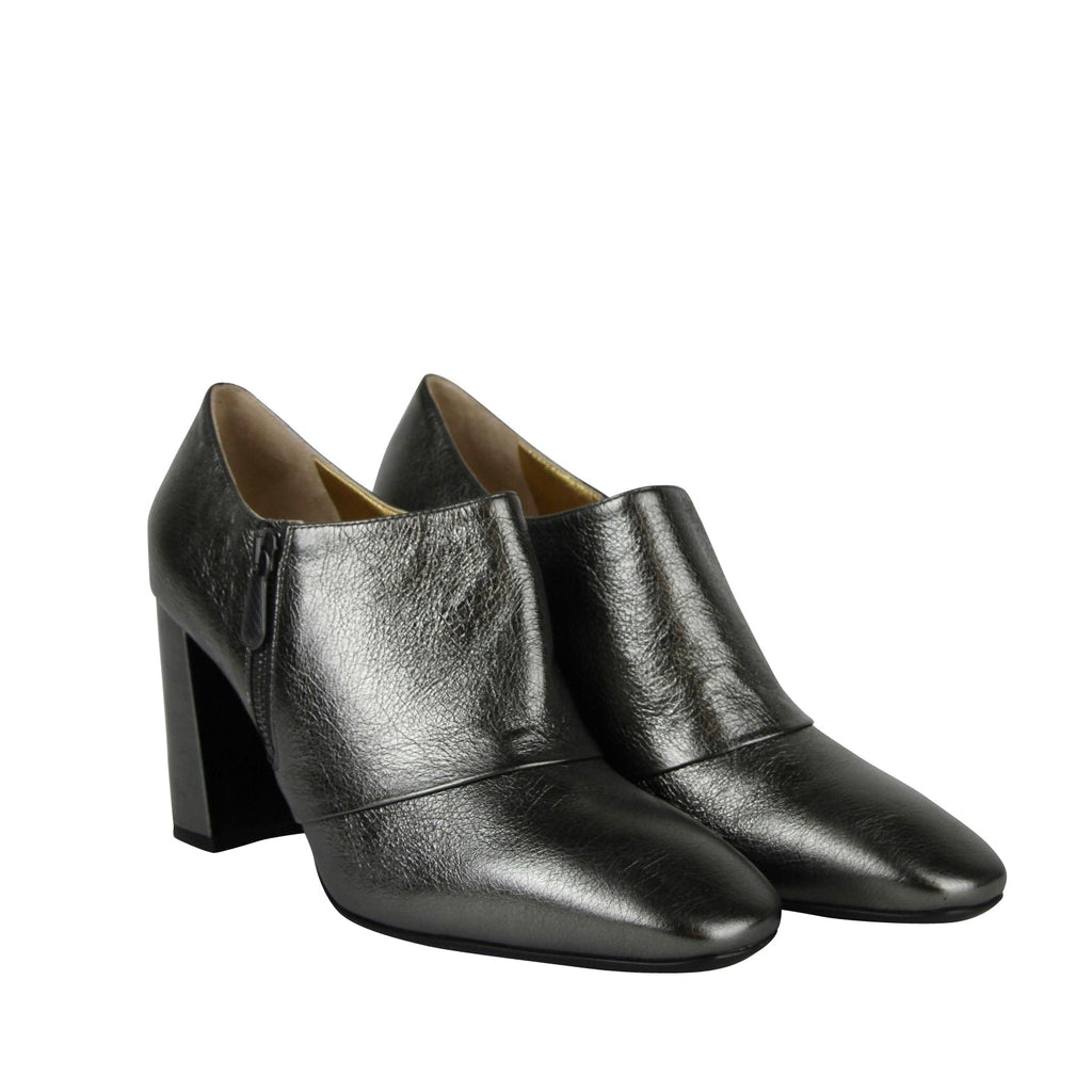 Bottega Veneta Women's Ankle Grey Metallic Leather Booties (40.5 G / 10.5 US)