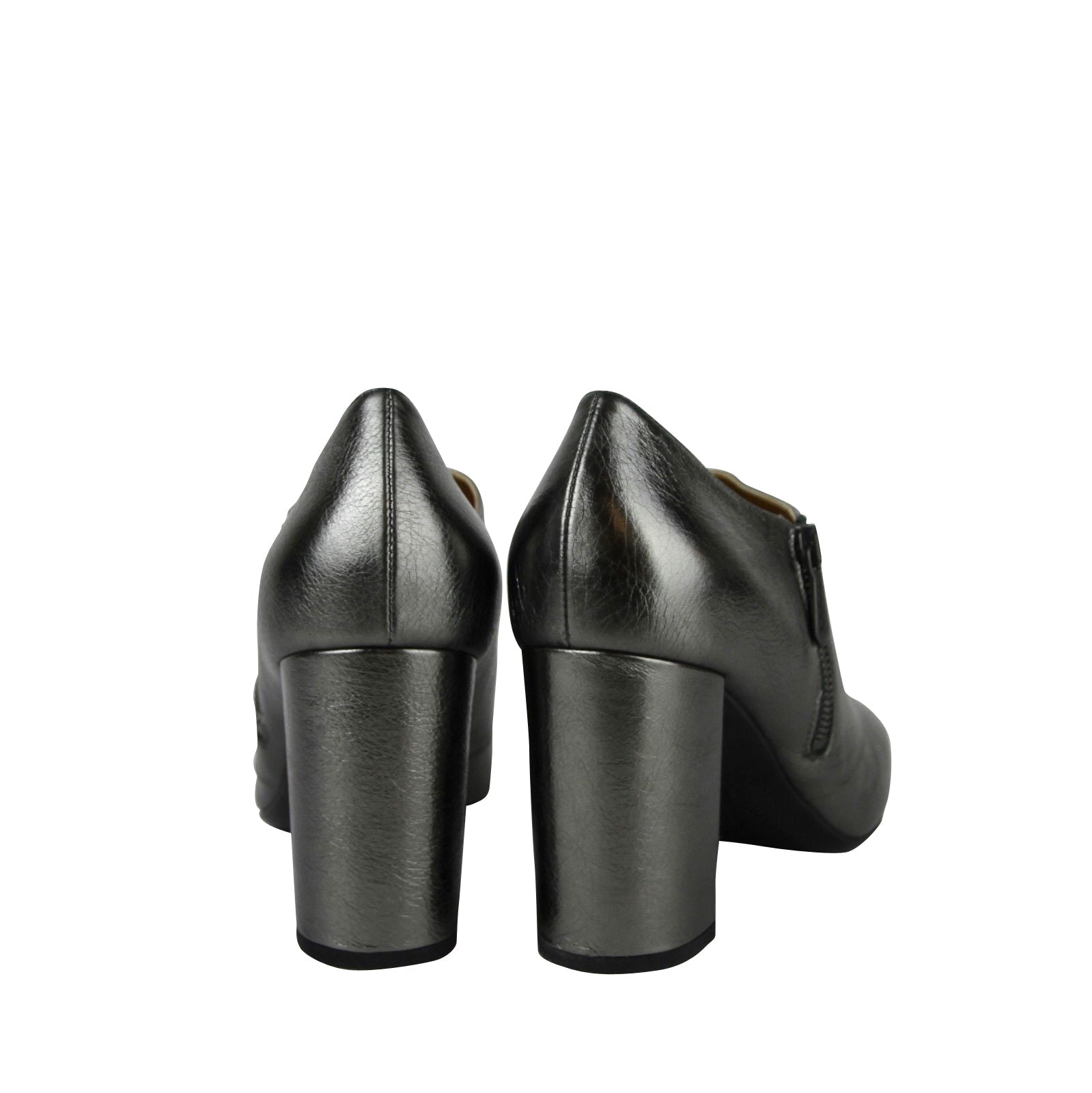 Bottega Veneta Women's Ankle Grey Metallic Leather Booties (40.5 G / 10.5 US)