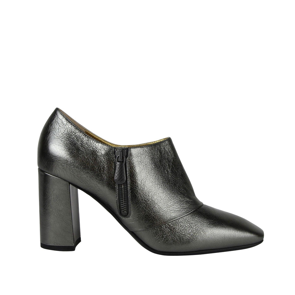 Bottega Veneta Women's Ankle Grey Metallic Leather Booties (40.5 G / 10.5 US)