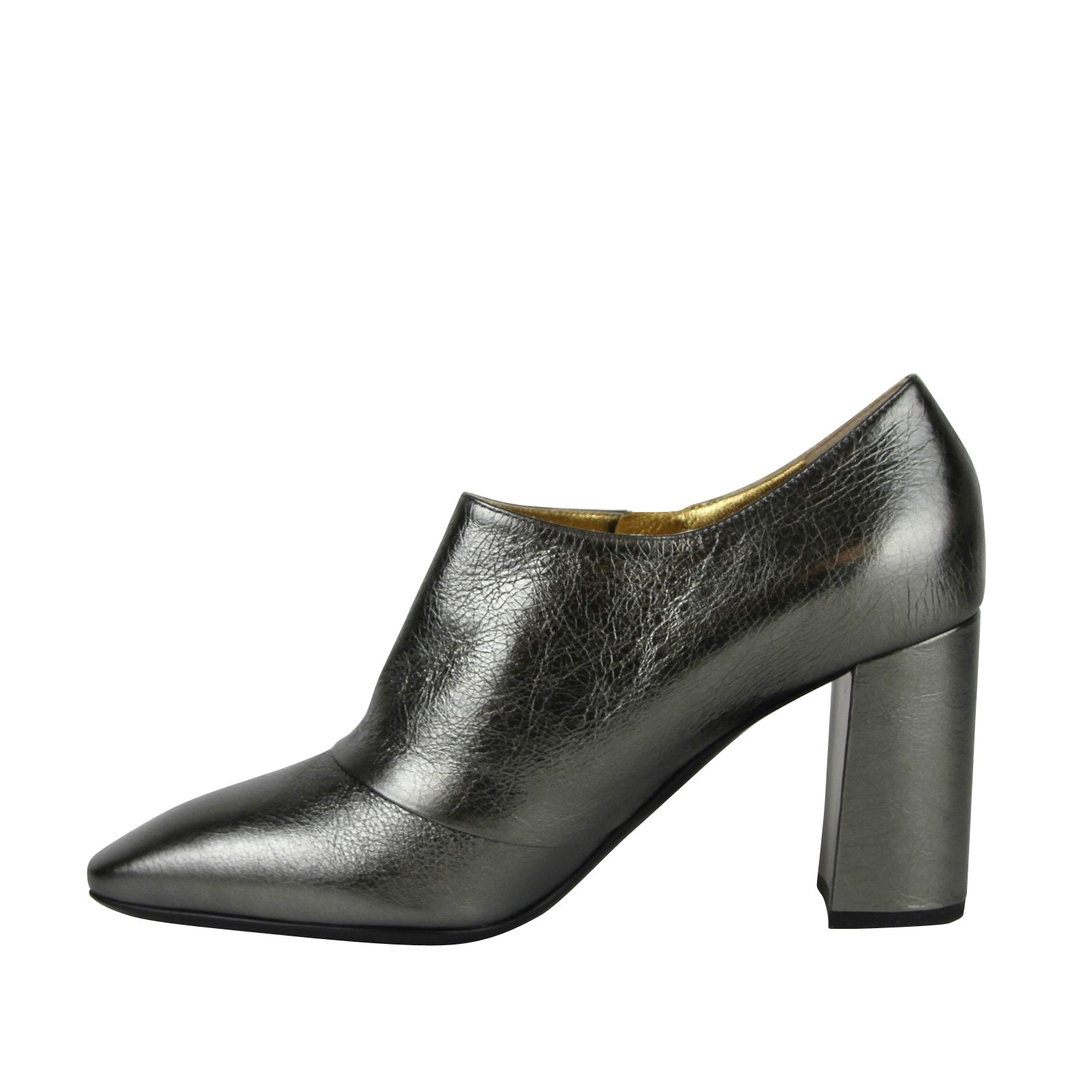 Bottega Veneta Women's Ankle Grey Metallic Leather Booties (40.5 G / 10.5 US)