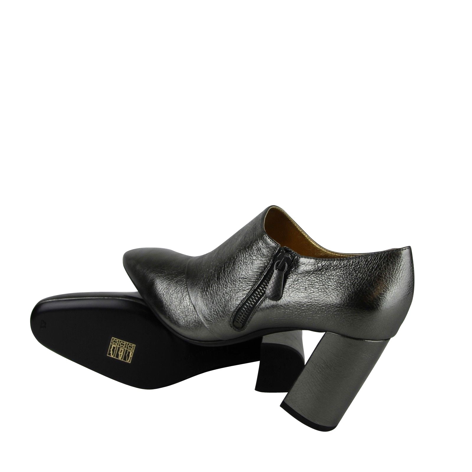 Bottega Veneta Women's Ankle Grey Metallic Leather Booties (40.5 G / 10.5 US)