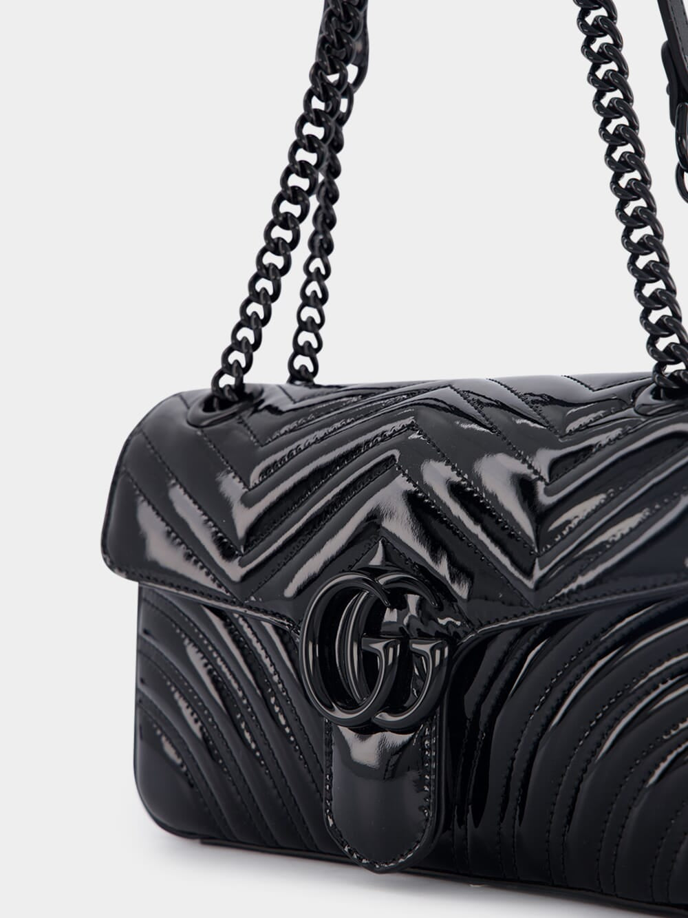 Small GG Marmont Patent-Leather Shoulder Bag