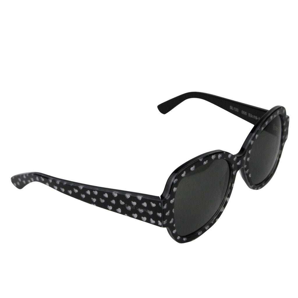 Saint Laurent Women's Silver Hearts With Black Large Sunglasses