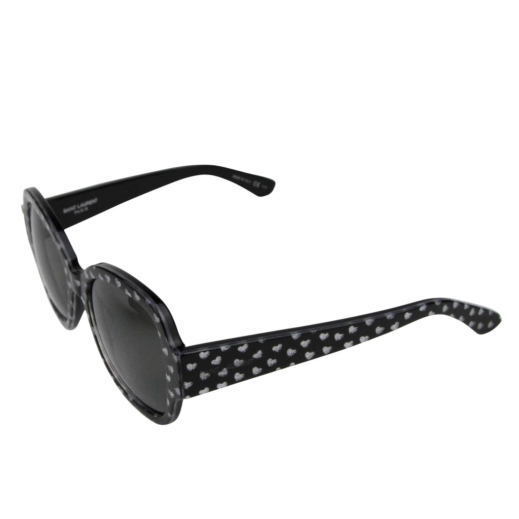 Saint Laurent Women's Silver Hearts With Black Large Sunglasses