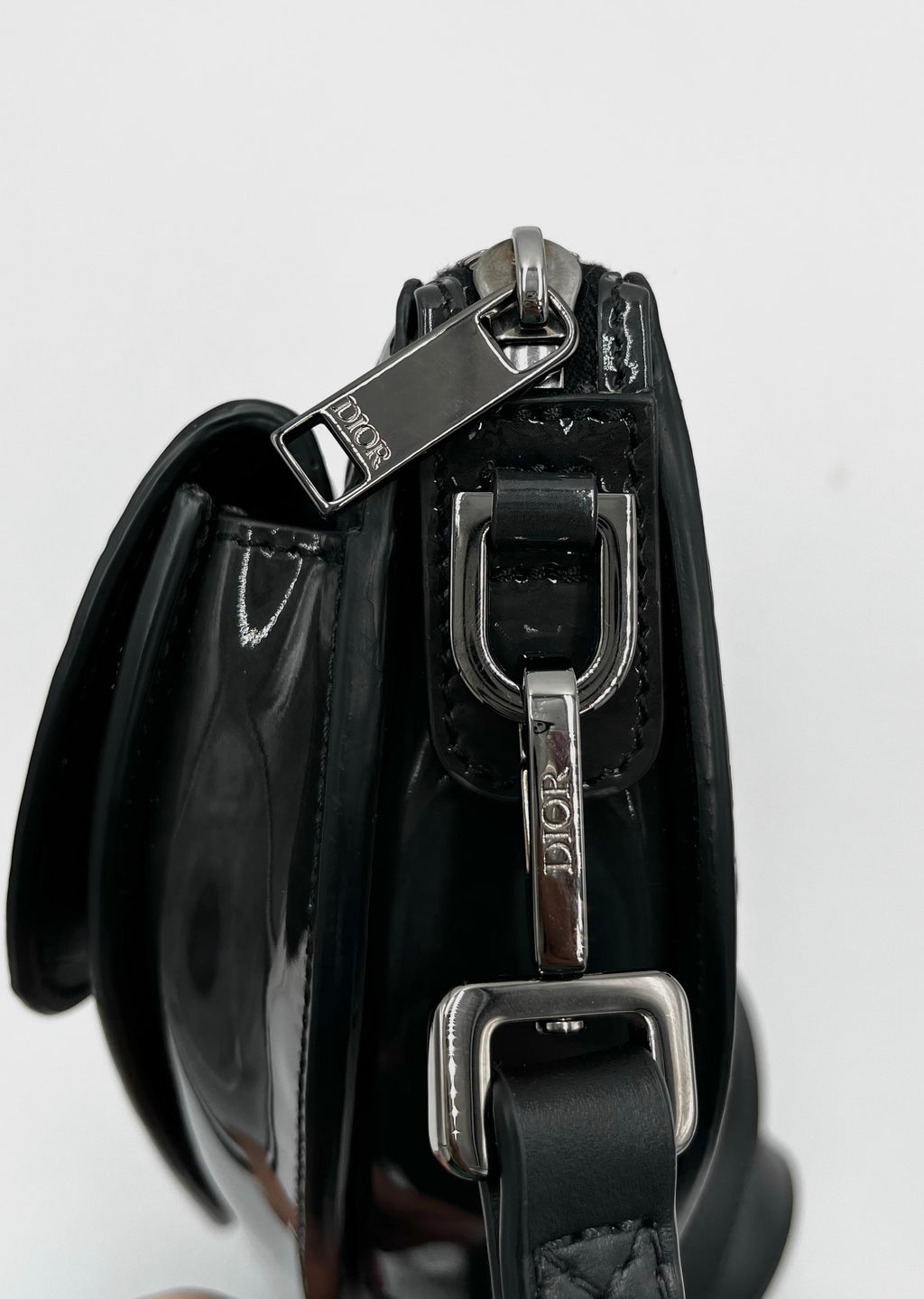 Christian Dior Saddle Boxy Pouch Crossbody Bag Oblique Embossed Calfskin Purple Leather Crossbody Bag Bag (Pre-Owned)
