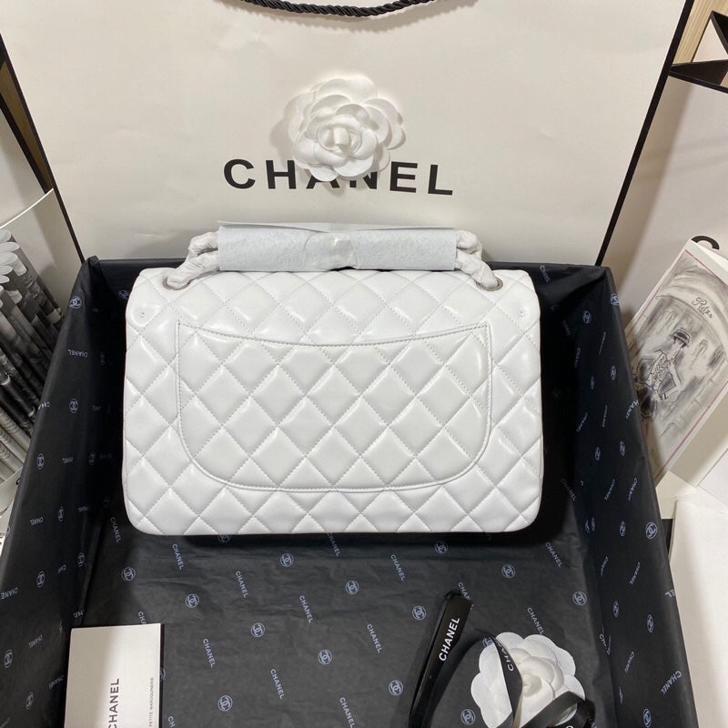 ChanelLarge Classic Handbag SiLouis Vuittoner Hardware White For Women, Women’s Handbags, Shoulder Bags 11.8in/30cm