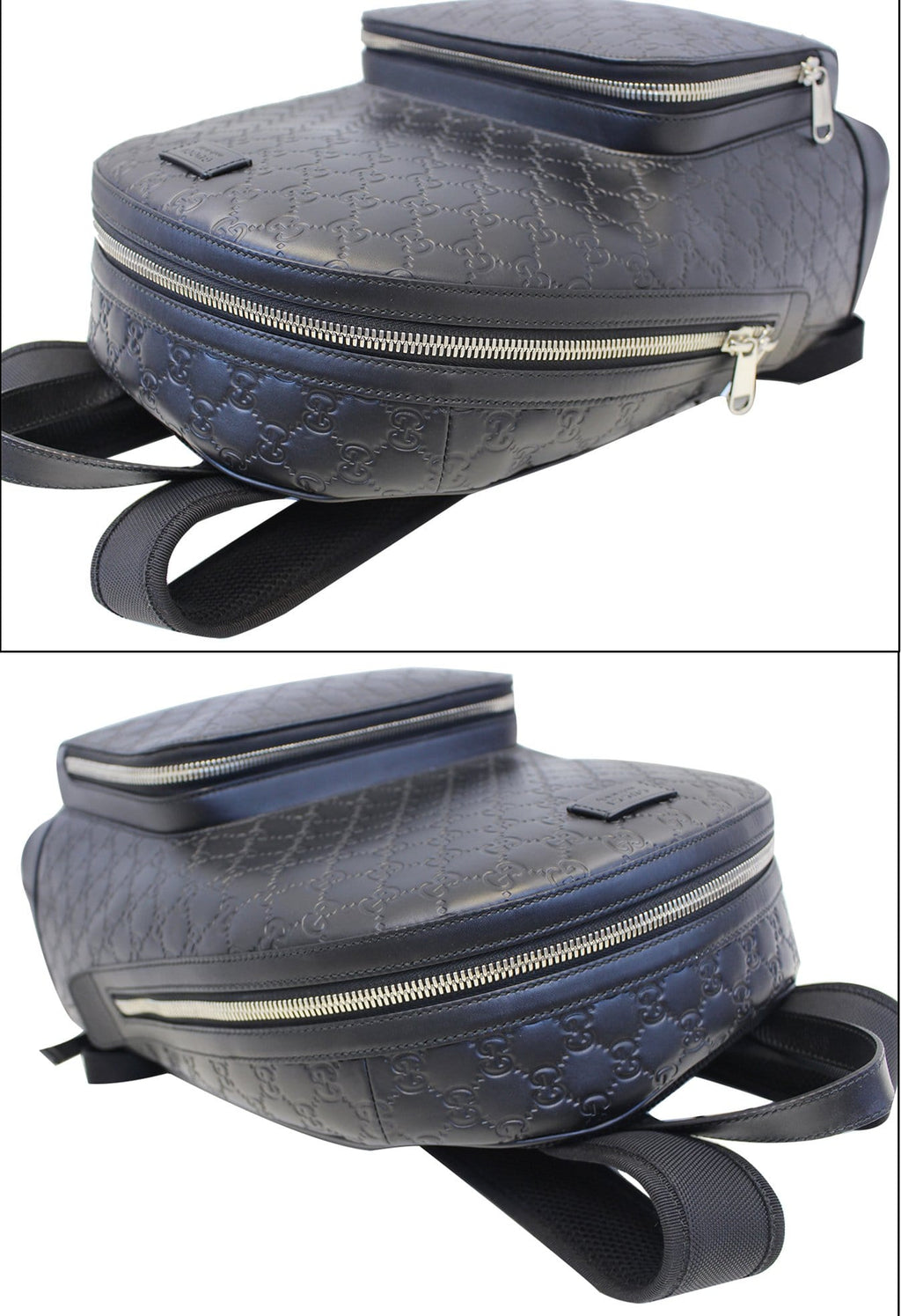 GUCCI Signature Leather Black Backpack Bag 406370