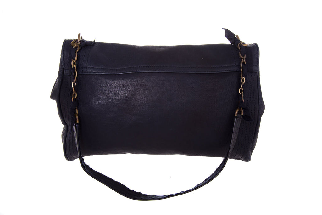 Lanvin Navy Leather Shoulder Bag