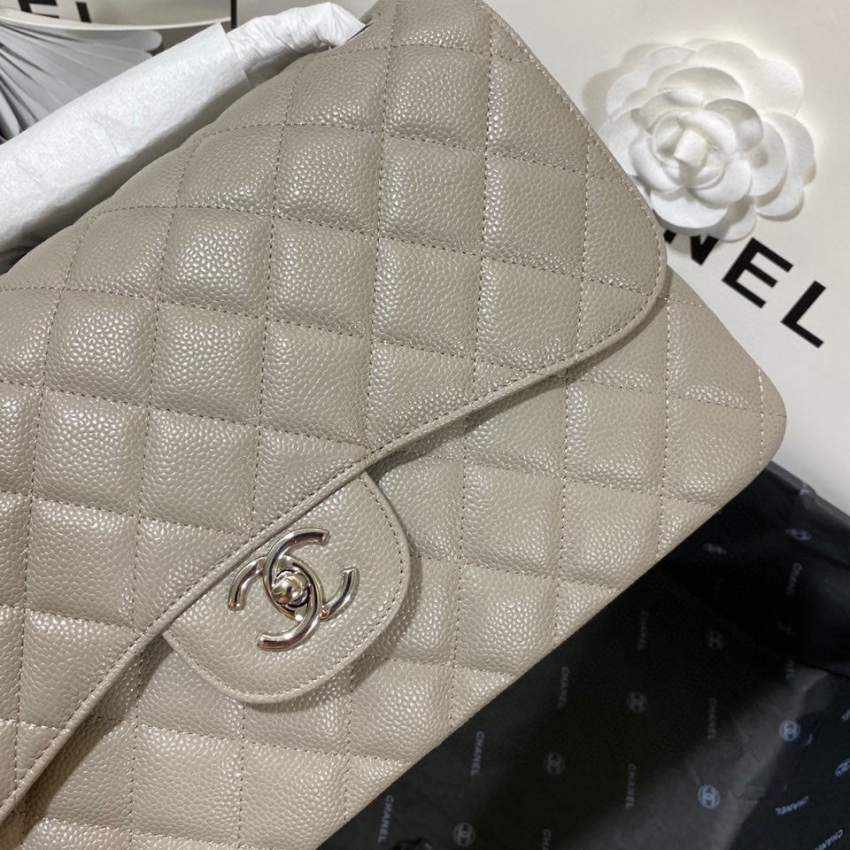 ChanelLarge Classic Handbag SiLouis Vuittoner Hardware Grey For Women Handbags, Shoulder Bags 11.8in/30cm