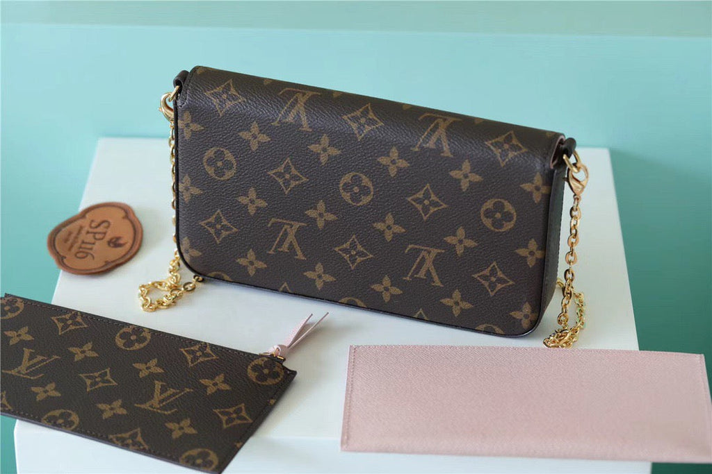 Louis Vuitton Pochette Felicie Monogram Canvas Fuchsia Pink For Women,  Shoulder And Crossbody Bags 21cm/8.3in Louis Vuitton M61276