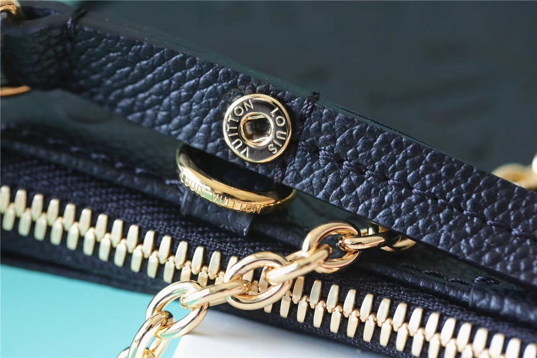 Louis Vuitton Easy Pouch On Strap Monogram Empreinte Black For Women, Women’s Handbags, Shoulder Bags And Crossbody Bags 7.5in/19cm Louis Vuitton M80349