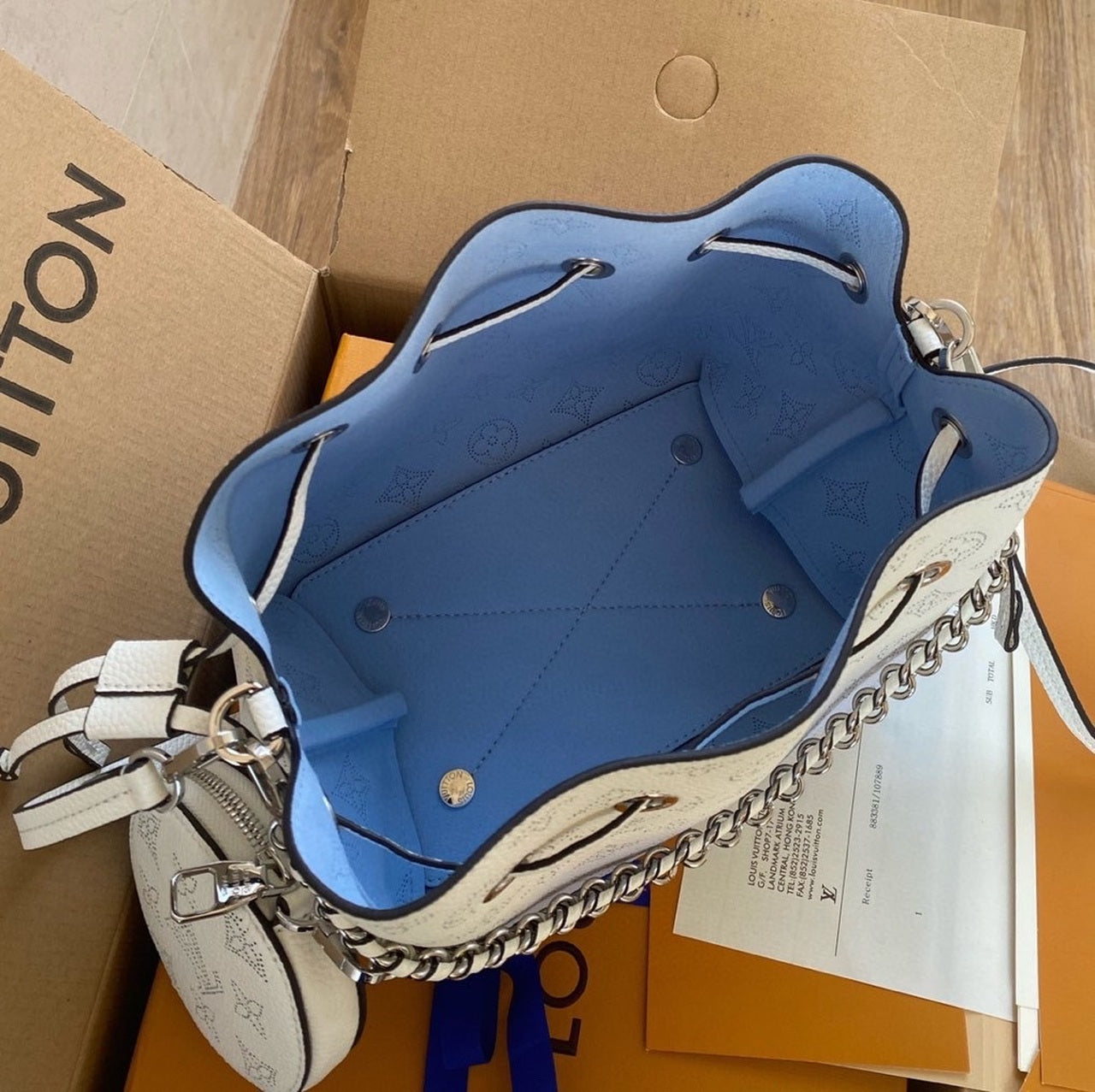 Louis Vuitton Bella Bucket Bag Light Blue For Women,  Shoulder And Crossbody Bags 7.5in/19cm Louis Vuitton M57856
