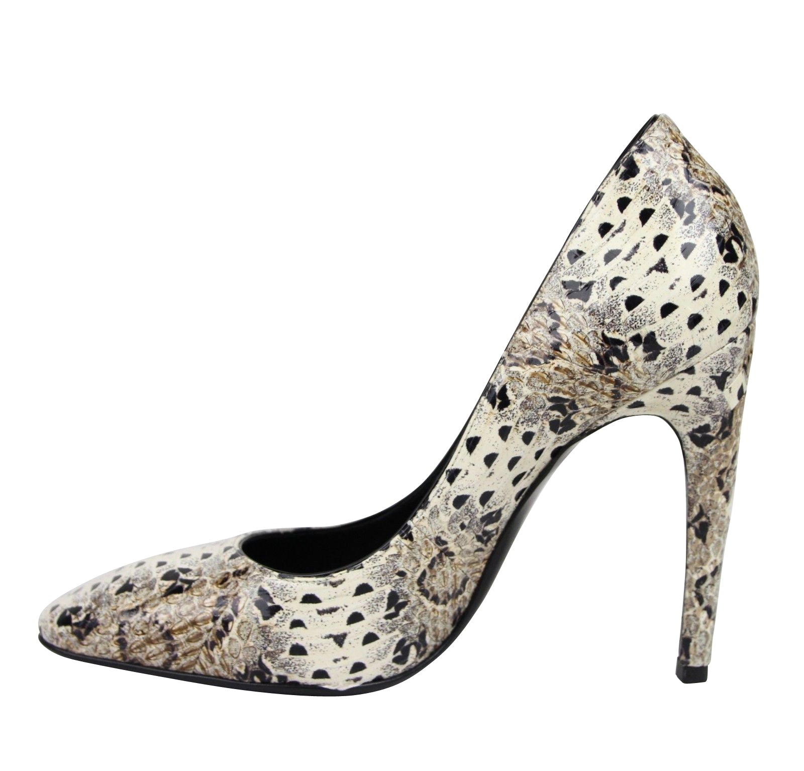 Bottega Veneta Women's Pearl / Black Leather Elaphe Circle Stiletto Heels 451758 1909