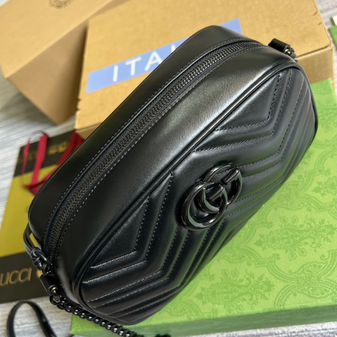 Gucci Marmont Matelasse Shoulder Bag Black For Women, Women’s Bags 9.5in/24cm Gucci