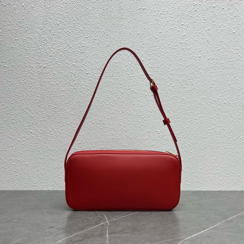 Camera Shoulder Bag Cuir Triomphe Red For Women 10in/26cm