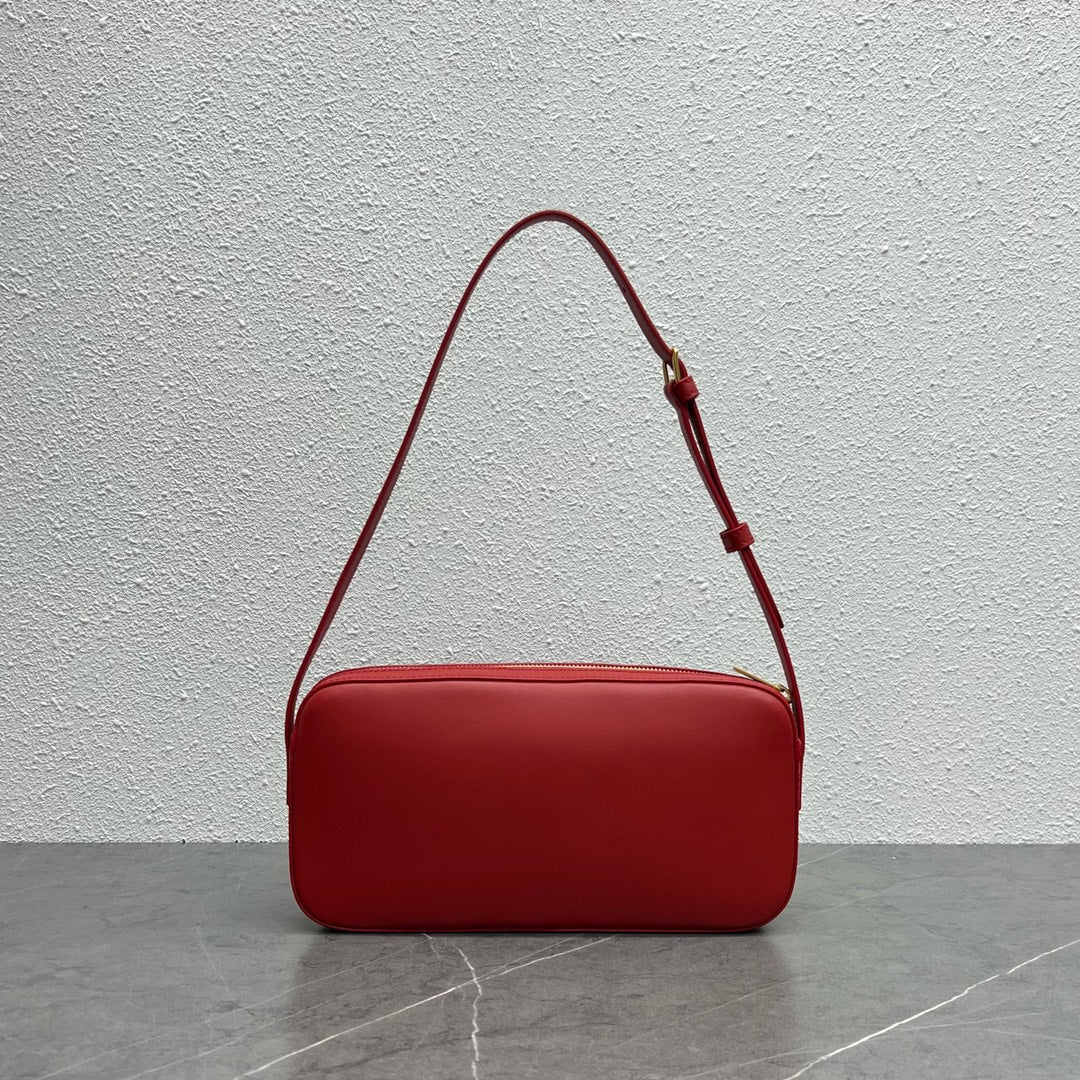 Camera Shoulder Bag Cuir Triomphe Red For Women 10in/26cm