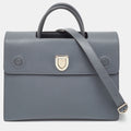 Grey Leather Large Diorever Top Handle Bag
