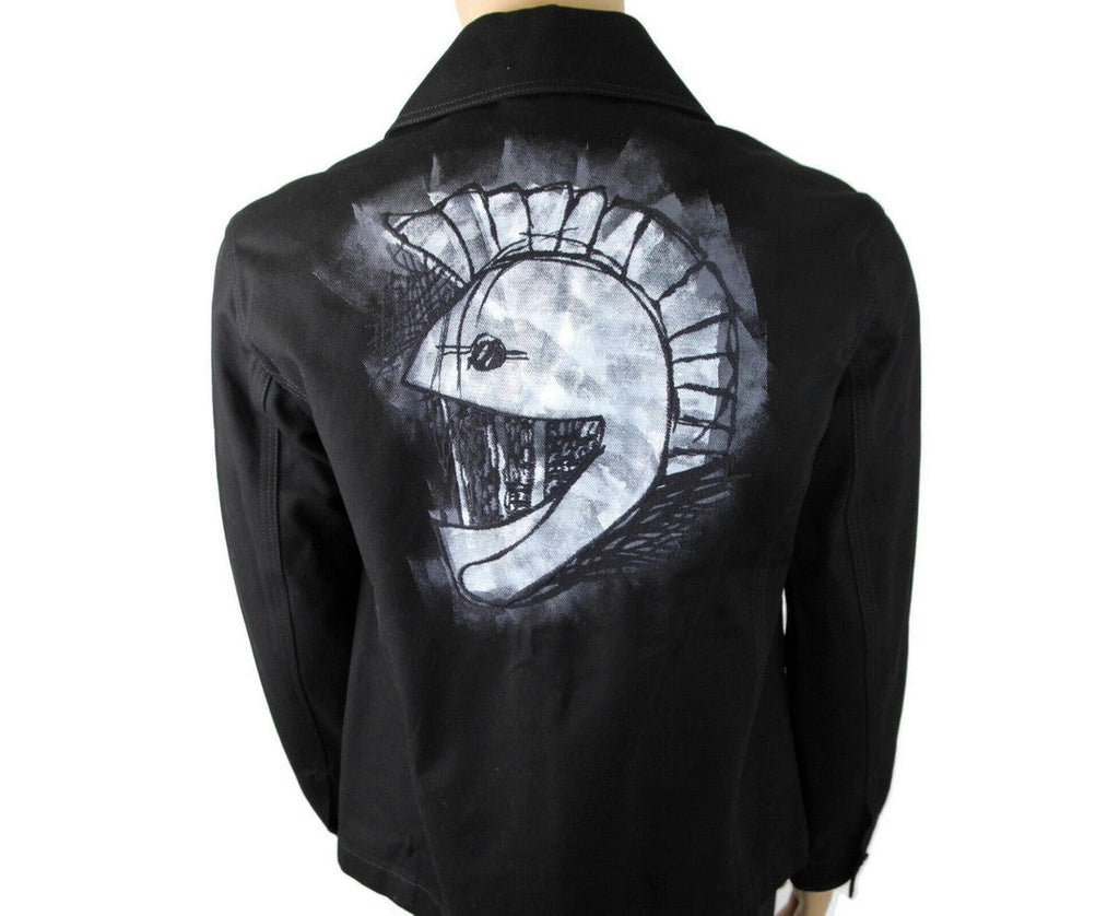 Burberry Men's Black Canvas Mohawk Face Paint Jacket