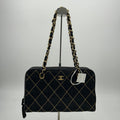 CHANEL Wild Stitch Wool Chain Shoulder Bag Grey 2106800560015