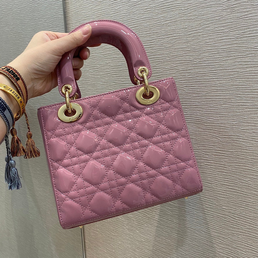 GLAMI Small Lady Bag Clutch Gold Toned Hardware Pink For Women 8in/20cm CD