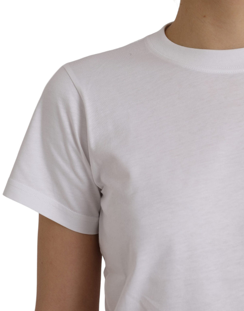 Balenciaga White Cotton Crew Neck Short Sleeves Tee Women's T-shirt