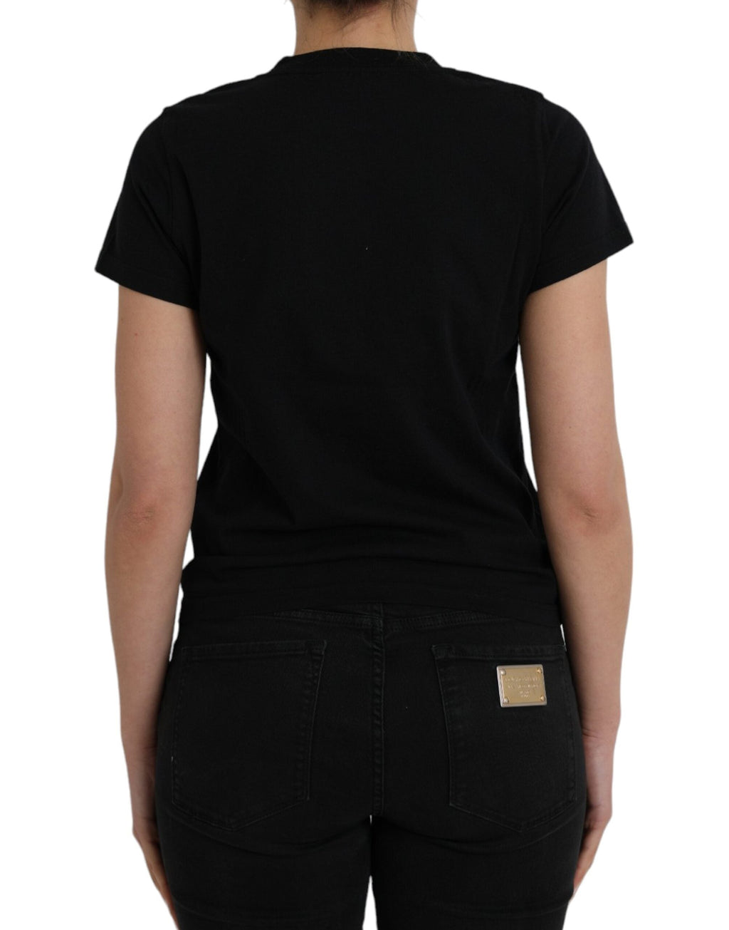 Balenciaga Black Cotton Logo Crew Neck Short Sleeves Women's T-shirt
