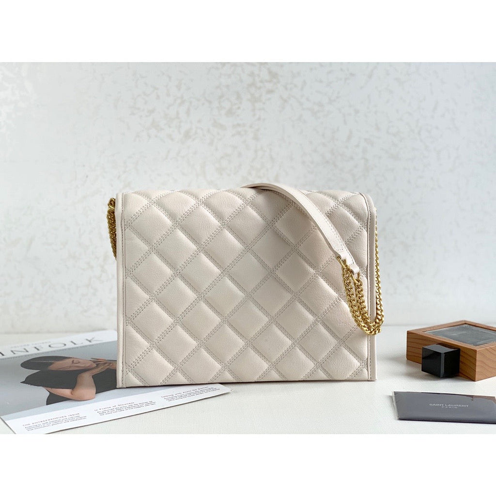 Saint Laurent Becky Small Shoulder Bag White For Women 10.5in/27cm YSL