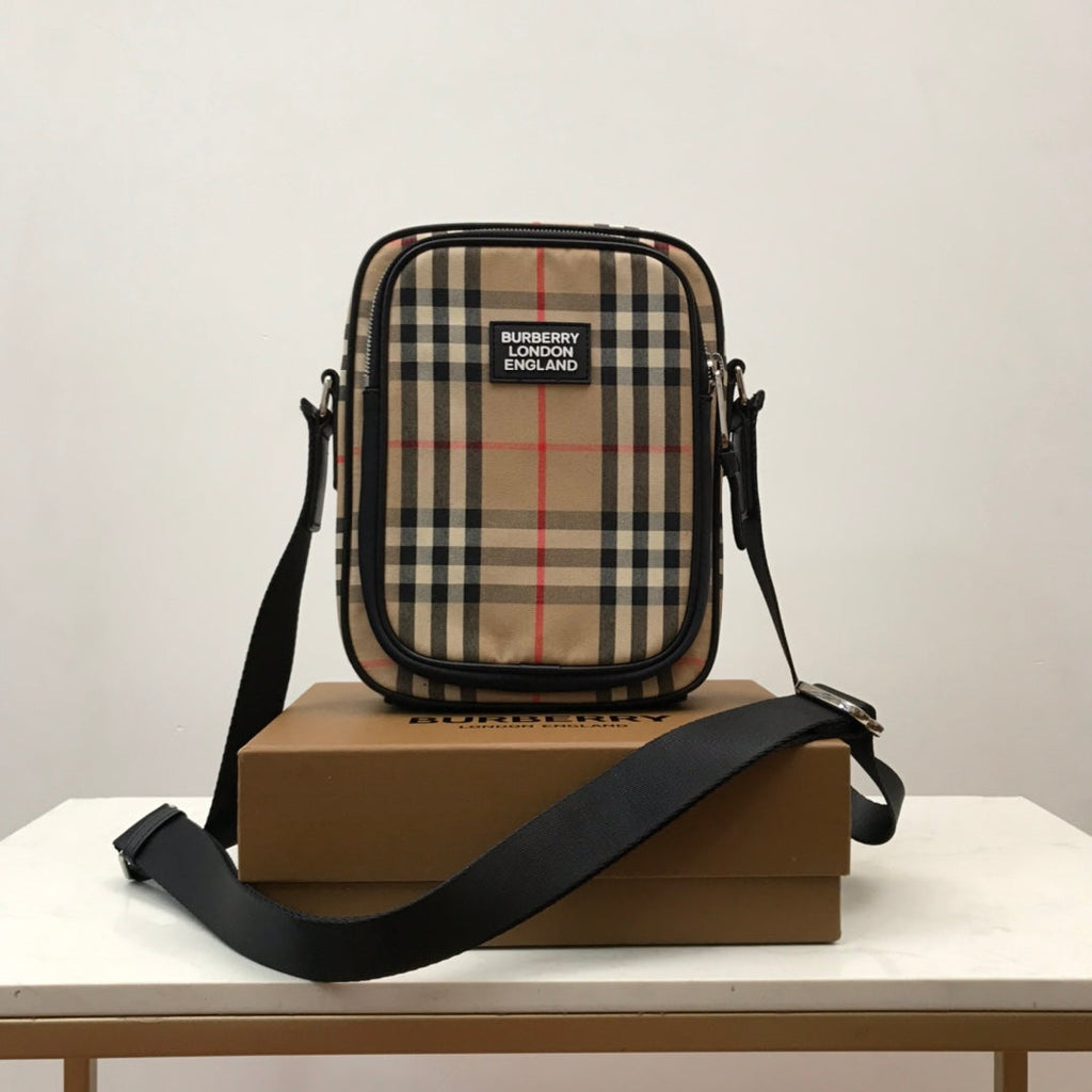 Burberry Vintage Check And Crossbody Bag For Men, Bags 8.7in/22cm