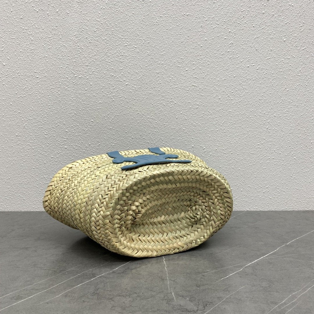 GLAMI Teen Triomphe GLAMI Classic Panier In Palm Leaves And Lizard Blue For Women 8in/20cmÃ‚Â 