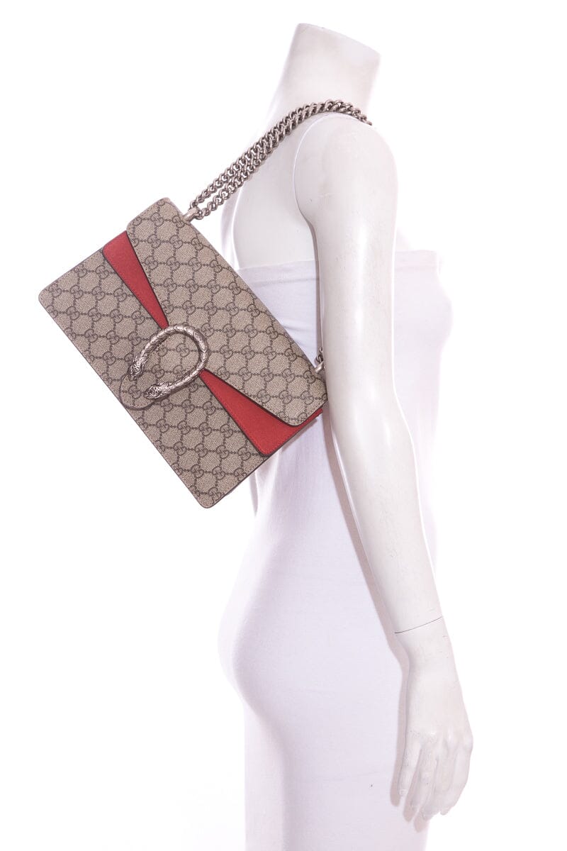 Gucci Dioronysus Monogram and Red Suede Crossbody