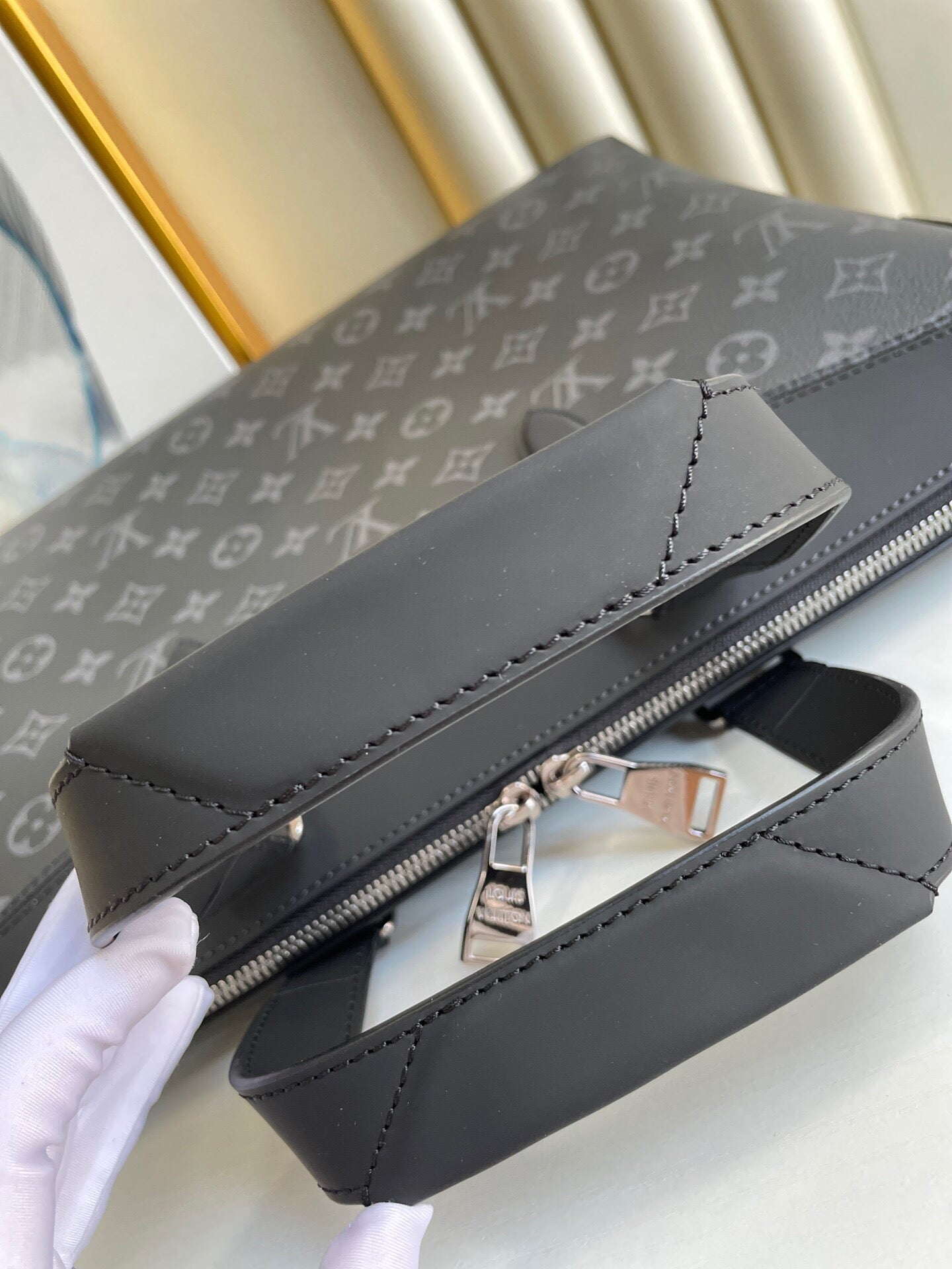 Louis Vuitton Briefcase Explorer Monogram Eclipse Canvas For Men, Bags, Shoulder And Crossbody Bags 15.4in/39cm Louis Vuitton M40566