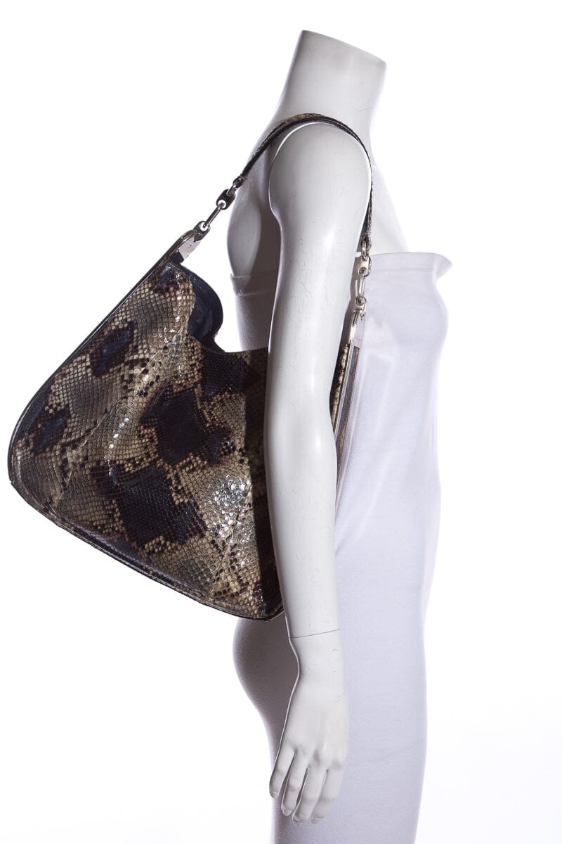 SaLouis Vuittonatore Ferragamo Snakeskin Shoulder Bag