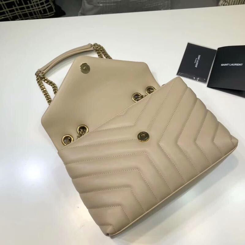 Top Quality Loulou Small Chain Bag In MatelassÃ© "Y" Beige For Women 9.8in/23cm YSL 494699DV7272721
