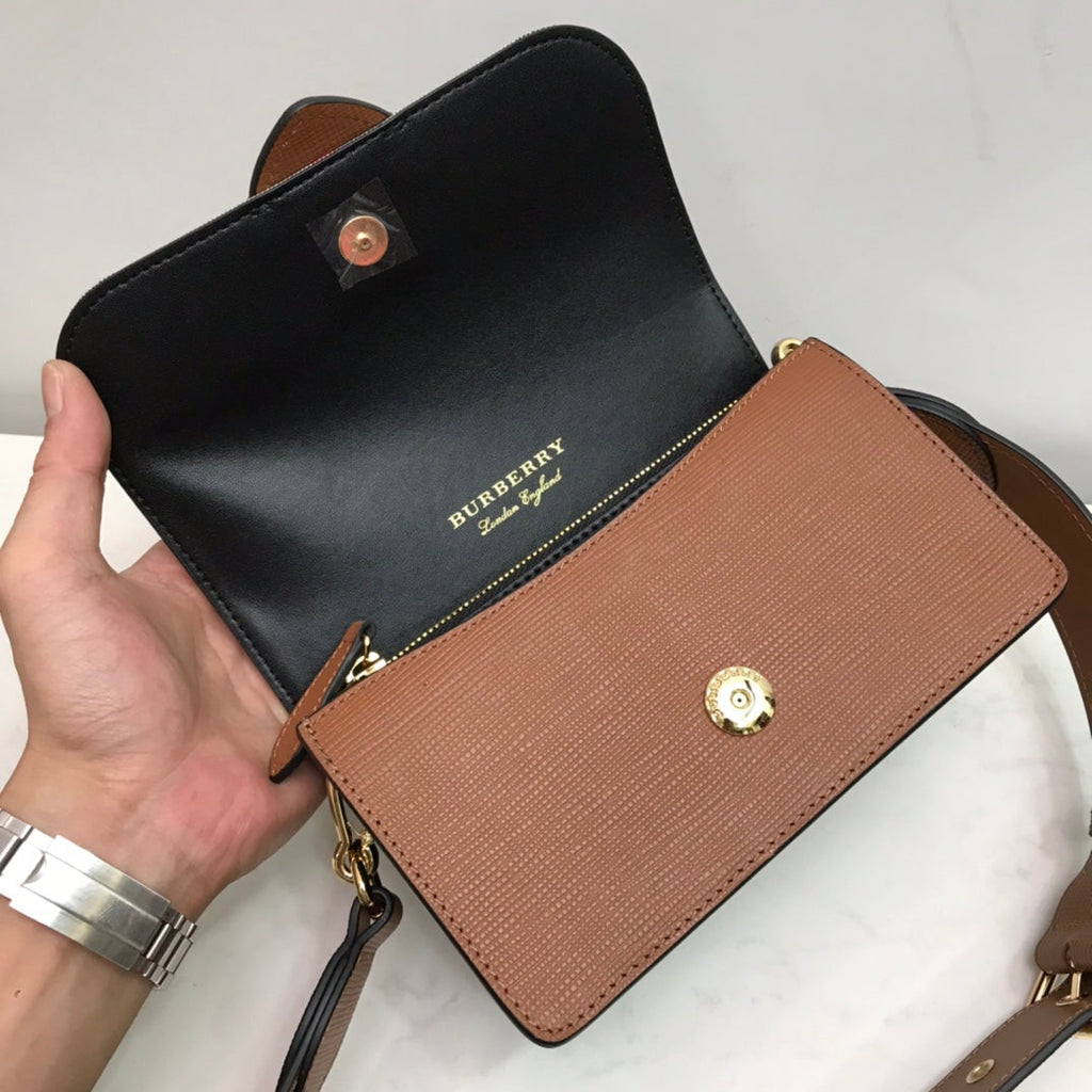 Small Bridle House Check And Buckle Crossbody Brown For Women, Bags 7.8in/20cm