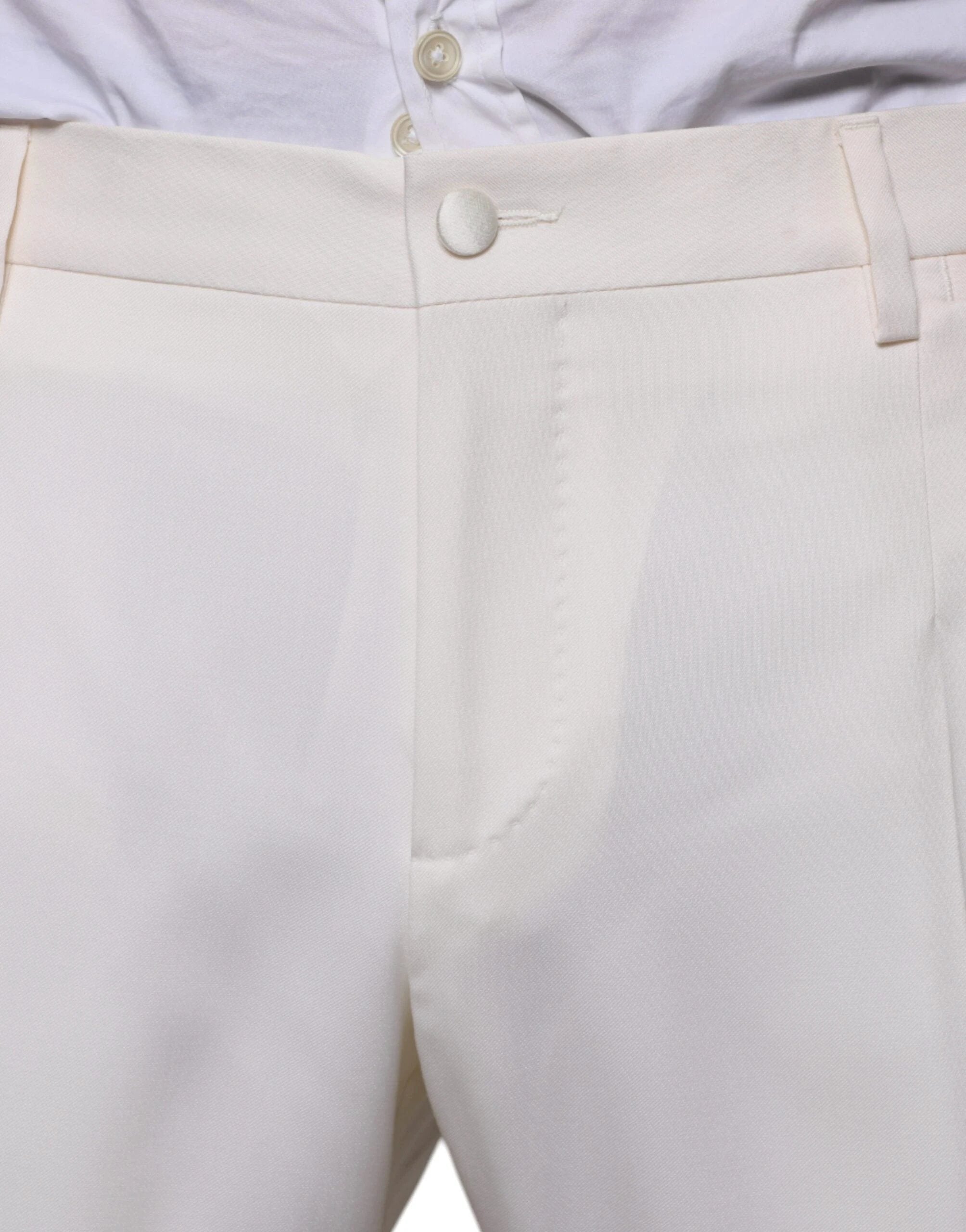 Dolce & Gabbana White Wool Silk 3 Piece SlimFit Formal Suit