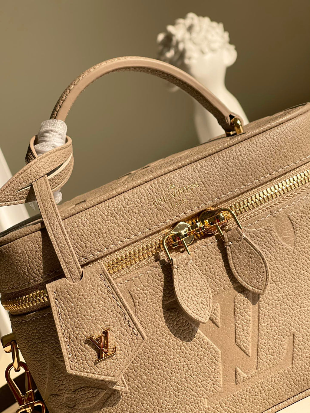 Louis Vuitton Vanity PM Handbag Monogram Empreinte Tourterelle Beige For Women, Women’s Handbags, Shoulder And Crossbody Bags 7.5in/19cm Louis Vuitton M45608