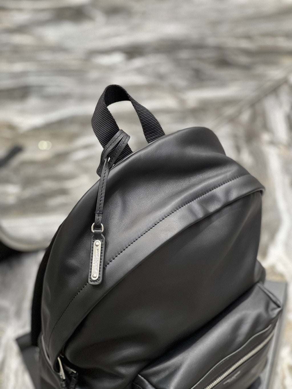 Top Quality City Backpack In Unisex For Women 13.8in/35cm Black YSL
