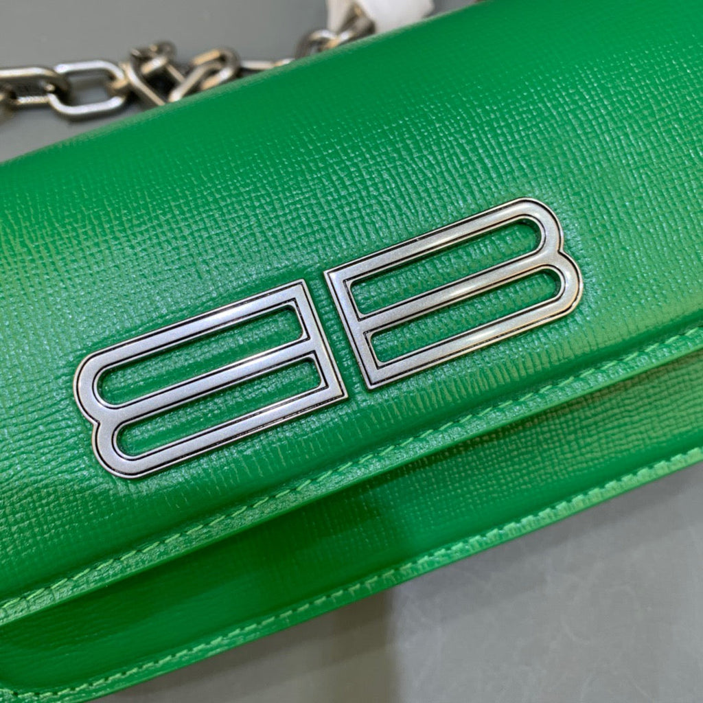 Gossip Small On Chain Shoulder Bag Green, For Women,  Bags 7.4in/19cm