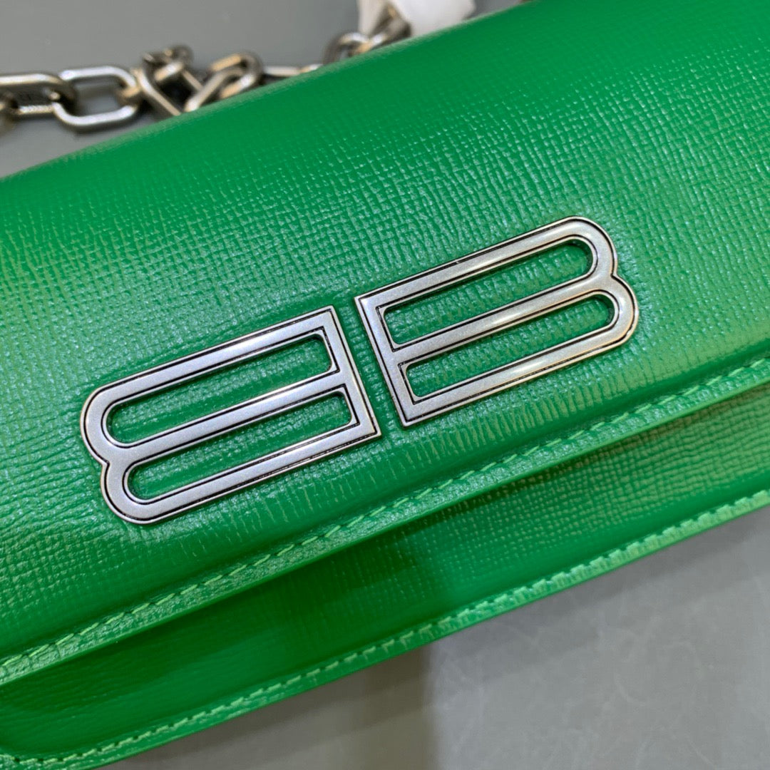 Gossip Small On Chain Shoulder Bag Green, For Women,  Bags 7.4in/19cm