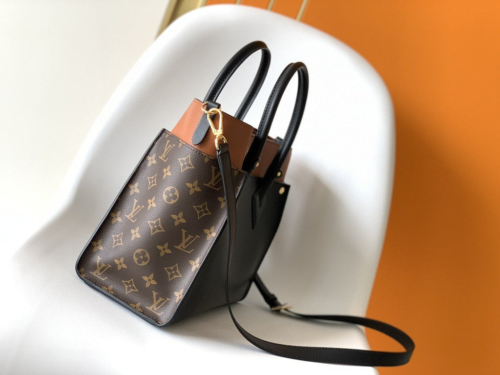 Louis Vuitton On My Side MM Tote Bag Monogram Canvas Black For Women,  Shoulder Bags 12in/31cm Louis Vuitton M53823