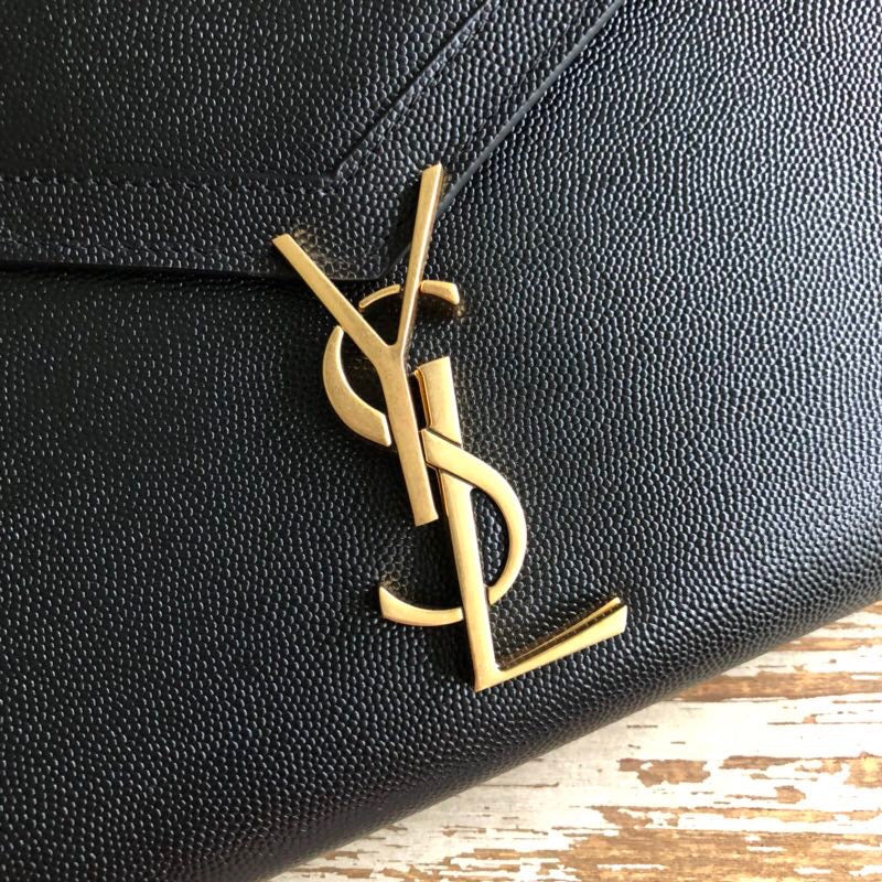 Saint Laurent Cassandra Flap-Front Crossbody Bag Black For Women 8.7in/22cm YSL 