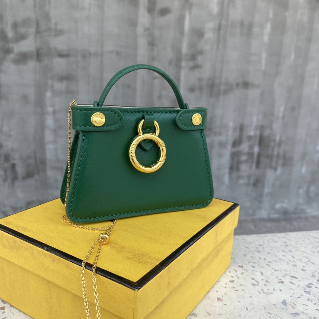Nano Peekaboo Charm Crossbody Green Bag For Woman 12cm/4.5in
