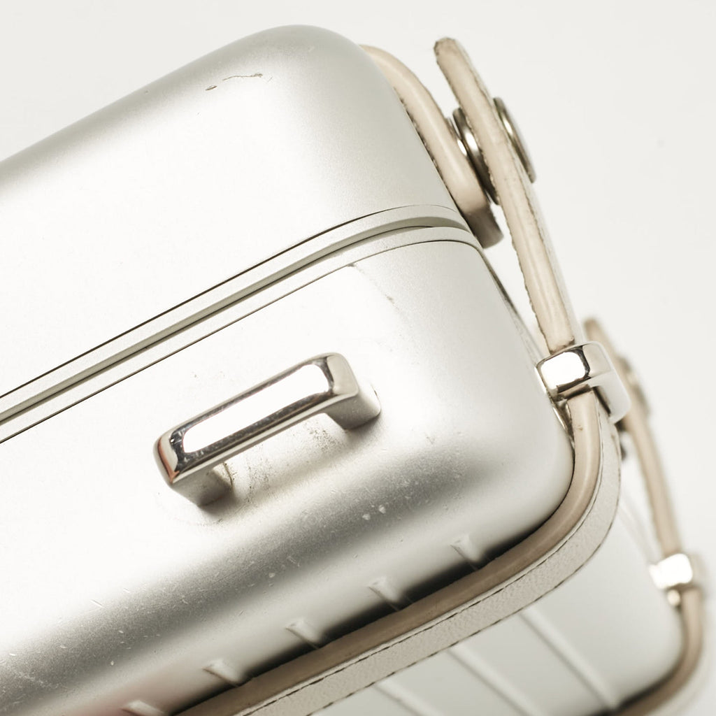 Christian Dior X Rimowa Silver Aluminum And Leather Personal Clutch Bag
