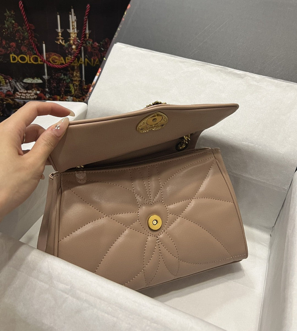 Large Devotion Shoulder Bag In Quilted Nappa Beige For Women 11.4in/29cm GLAMI