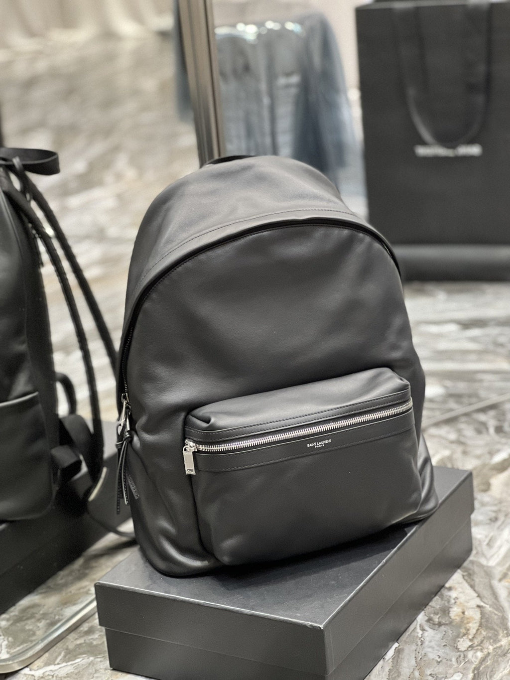 Top Quality City Backpack Unisex For Women 15in/38cm Black YSL