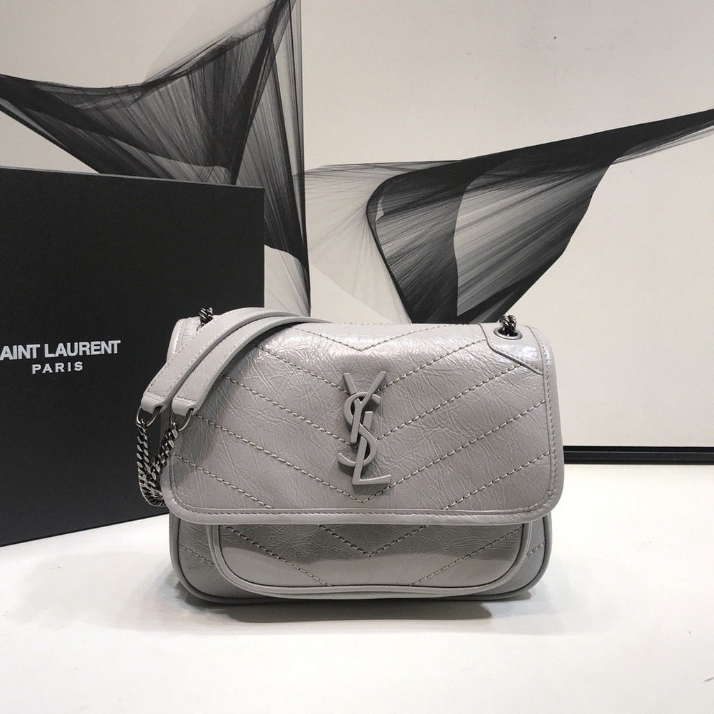 YSSL Niki Baby Chain Bag  Grey For Women 8in/21cm YSL