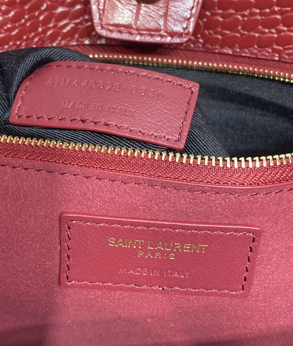 Top Quality Claude-Effect Tote Bag Red For Women 11in/28cm YSL 64028116J0W